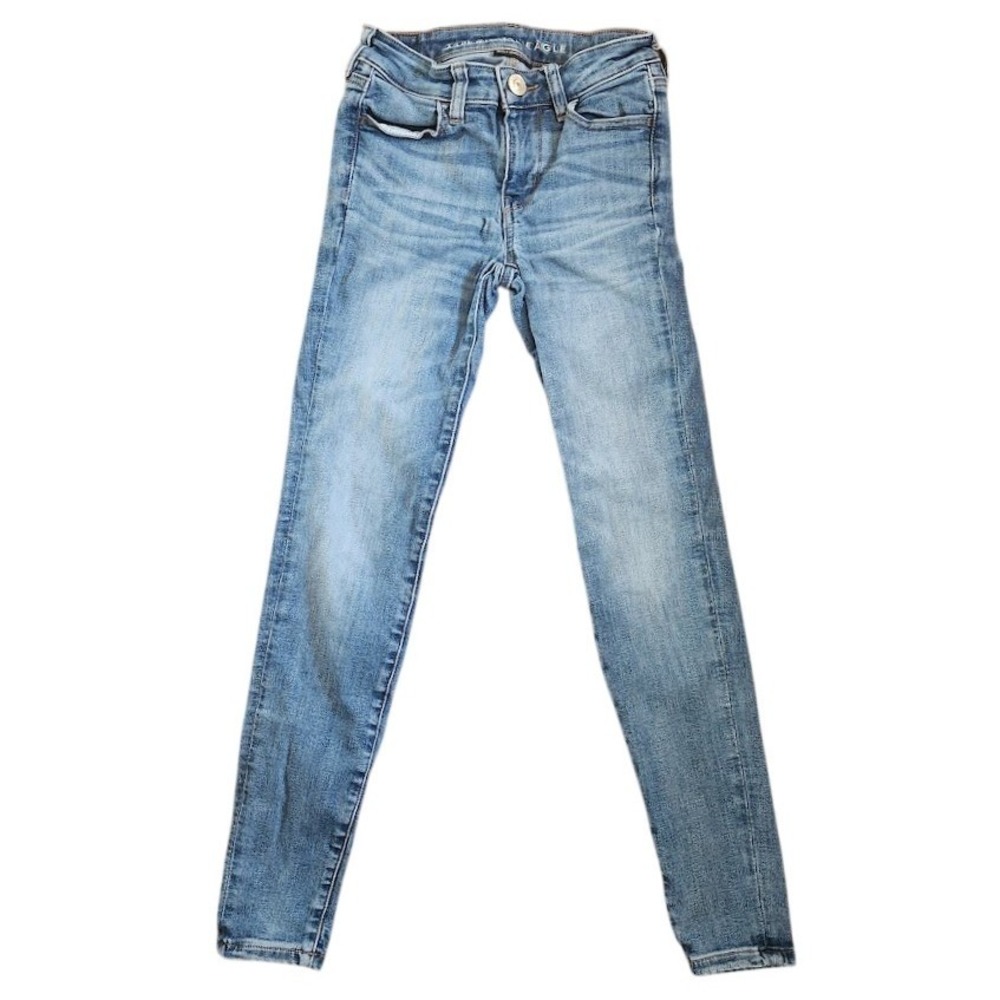 American Eagle Ne(x)t Level Stretch Skinny Jeans Medium Wash Women 000 Short 124